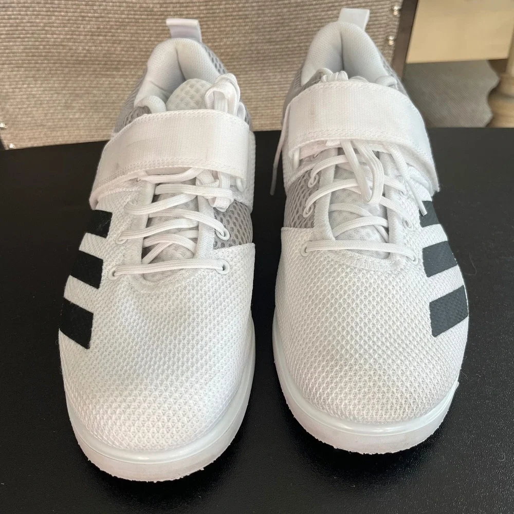 Adidas Powerlift Mens‎ Weightlifting Shoes White Black Size 9.5
